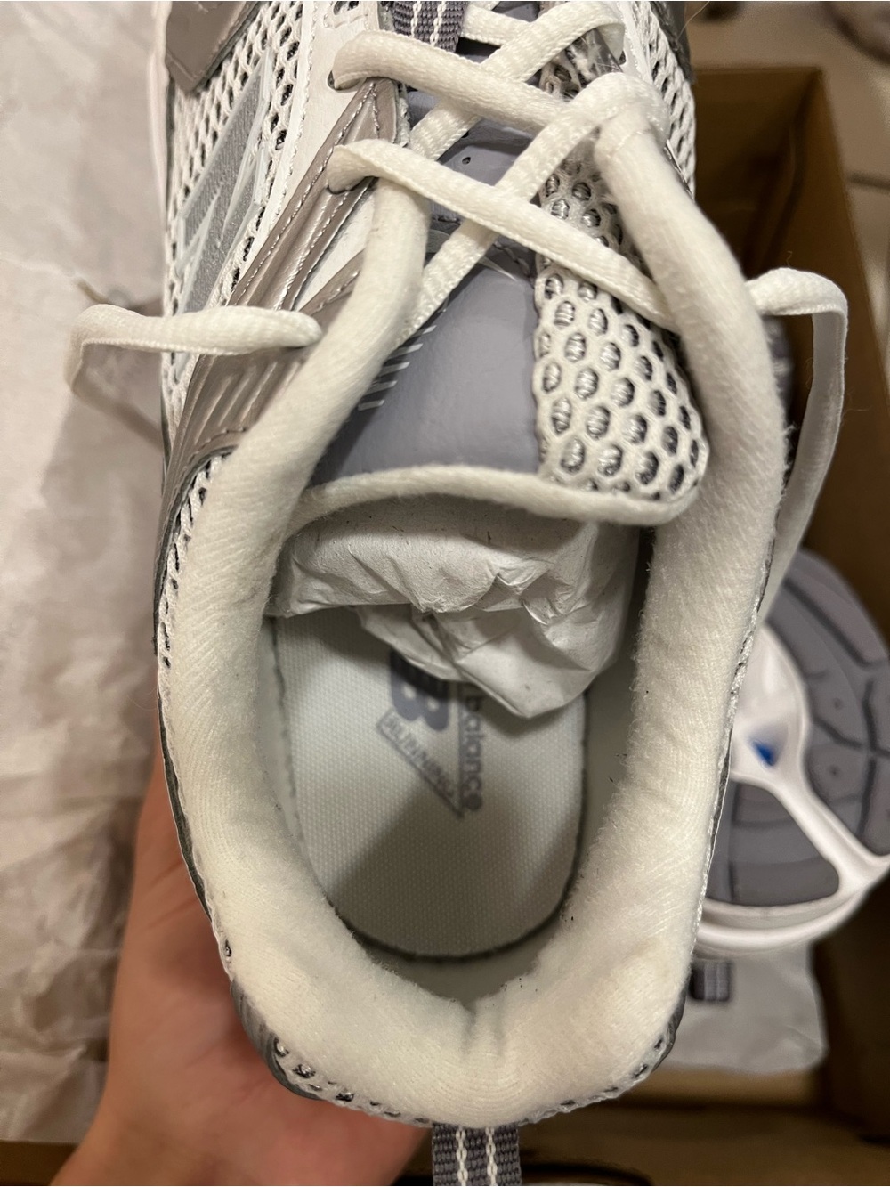 Brand new, never worn | New Balance Women's Silver and White Athletic Sneakers - Picture 9 of 11